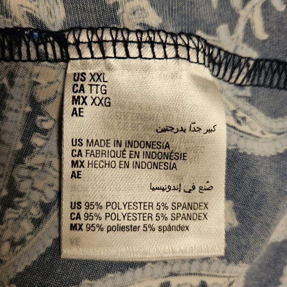 Charter Club Blouse Tunic Womens XXL Blue Paisley slinky flowy V-neck boho - Picture 12 of 13